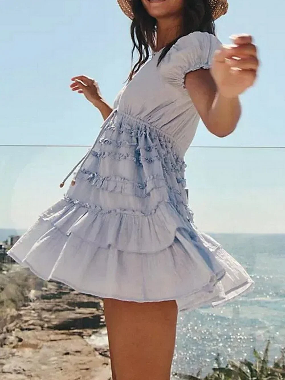 Free People Free-est Darcy Ruffle Babydoll Mini Dress